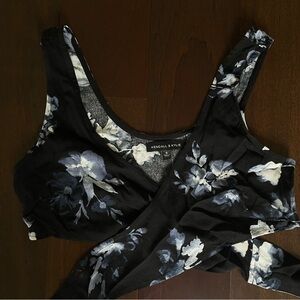 Kendall & Kylie Black Sleeveless Bustier Tank Top